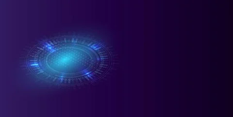 Abstract technology background with Bright circle Stock Illustration