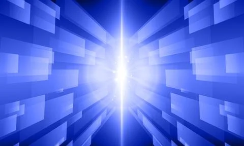 Abstract technology background with bright flare. virtual space. soft  blue Stock Illustration