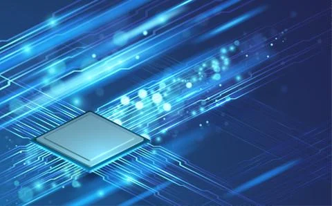 Abstract technology background with chip Stock Illustration