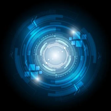 Abstract technology background Circle interface circuit communication concept Stock Illustration