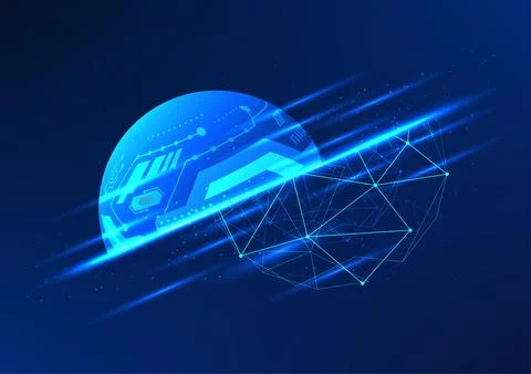 Abstract technology background. Circles with lines connecting them represen.. Stock Illustration