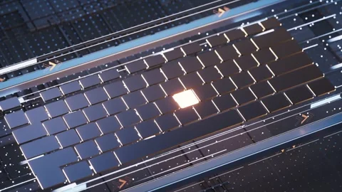 Abstract technology background with circuit board and CPU, futuristic keybo.. 스톡 동영상 332315758
