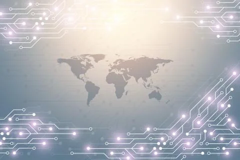 Abstract technology background with circuit board texture. Graphic design Stock Illustration