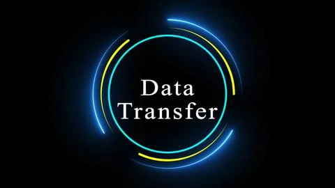 Abstract technology background with circular design and the words Data Tran.. Stock Illustration