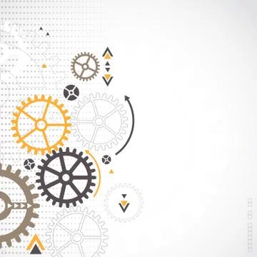 Abstract technology background. Cog wheel theme Stock Illustration