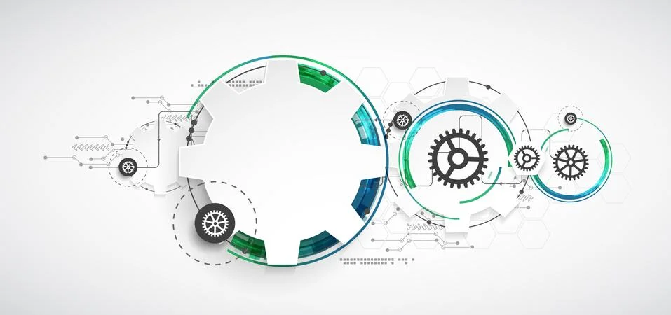 Abstract technology background. Cogwheels theme. Stock Illustration