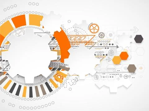Abstract technology background. Cogwheels theme. Stock Illustration