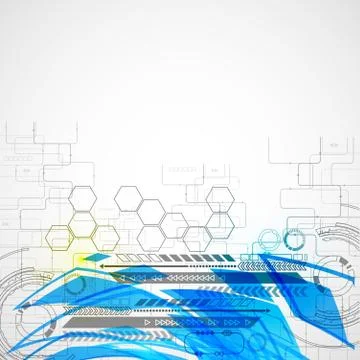 Abstract technology background with color lights イラスト素材