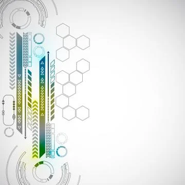 Abstract technology background with color lights Stock Illustration