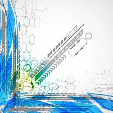 Abstract technology background with color lights 库存插图