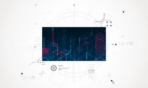 Abstract technology background. Communication concept, futuristic digital inn Stock Illustration