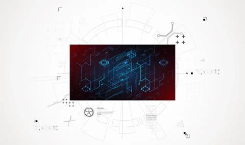 Abstract technology background. Communication concept, futuristic digital inn Stock Illustration