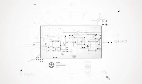 Abstract technology background. Communication concept, futuristic digital inn Stock Illustration