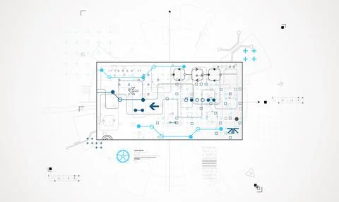 Abstract technology background. Communication concept, futuristic digital inn Stock Illustration