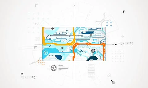 Abstract technology background. Communication concept, futuristic digital inn Stock Illustration