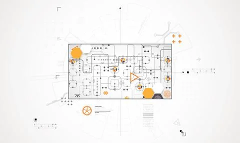 Abstract technology background. Communication concept, futuristic digital inn Stock Illustration