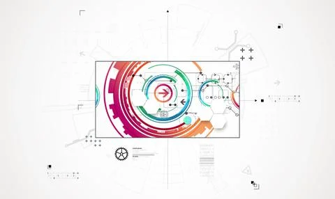 Abstract technology background. Communication concept, futuristic digital inn Stock Illustration