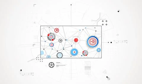 Abstract technology background. Communication concept, futuristic digital inn Stock Illustration