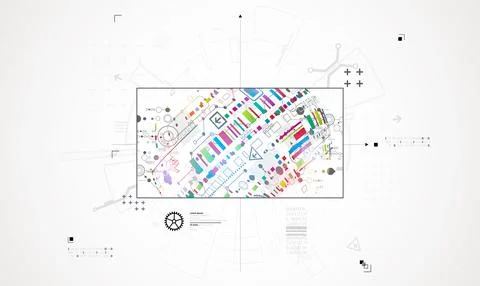 Abstract technology background. Communication concept, futuristic digital inn Stock Illustration