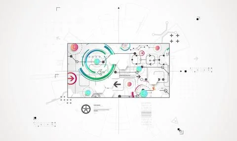 Abstract technology background. Communication concept, futuristic digital inn Stock Illustration