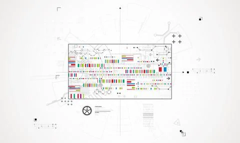Abstract technology background. Communication concept, futuristic digital inn Stock Illustration
