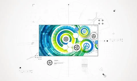 Abstract technology background. Communication concept, futuristic digital inn Stock Illustration