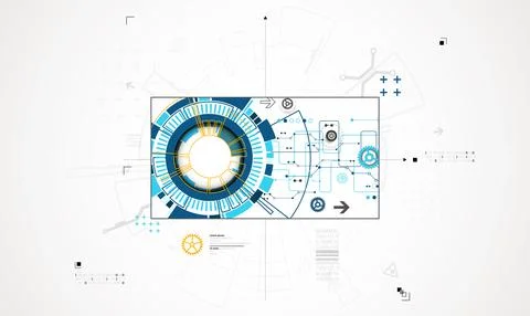 Abstract technology background. Communication concept, futuristic digital inn Stock Illustration