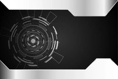 Abstract technology background concept circle circuit digital metal gray on h Illustration