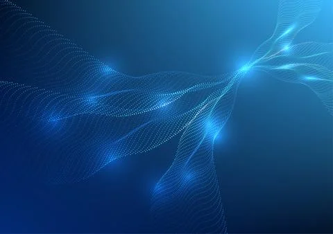 Abstract technology background The connected and overlapping lines of dots .. 스톡 일러스트