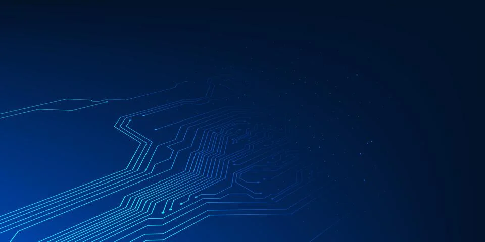 Abstract Technology Background with Connected Circuit Lines, Digital Networ.. 스톡 일러스트