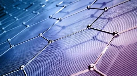 Abstract technology background with connected dots. 3D illustration Abstra... Foto stock