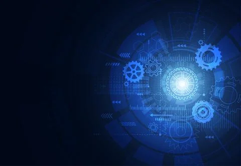 Abstract technology background with connected lines and dots Illustrazione stock