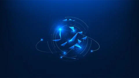 Abstract technology background connected spherical network structure, repre.. Stock Illustration