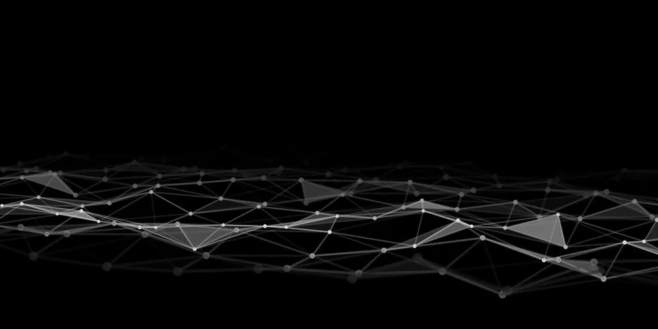 Abstract technology background with connecting dots and lines. Low poly shape Stock Illustration