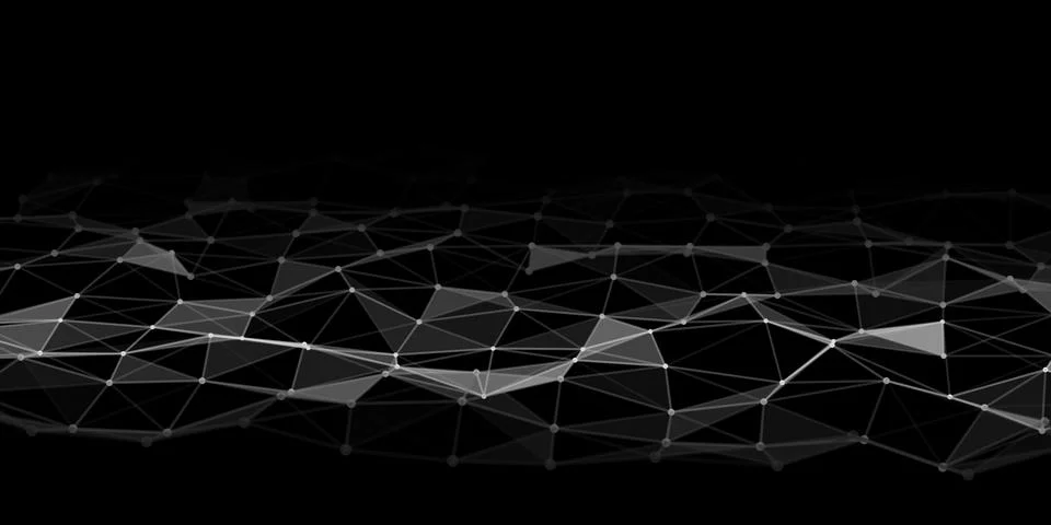 Abstract technology background with connecting dots and lines. Low poly shape Illustrazione stock