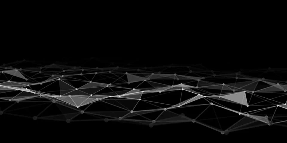 Abstract technology background with connecting dots and lines. Low poly shape イラスト素材