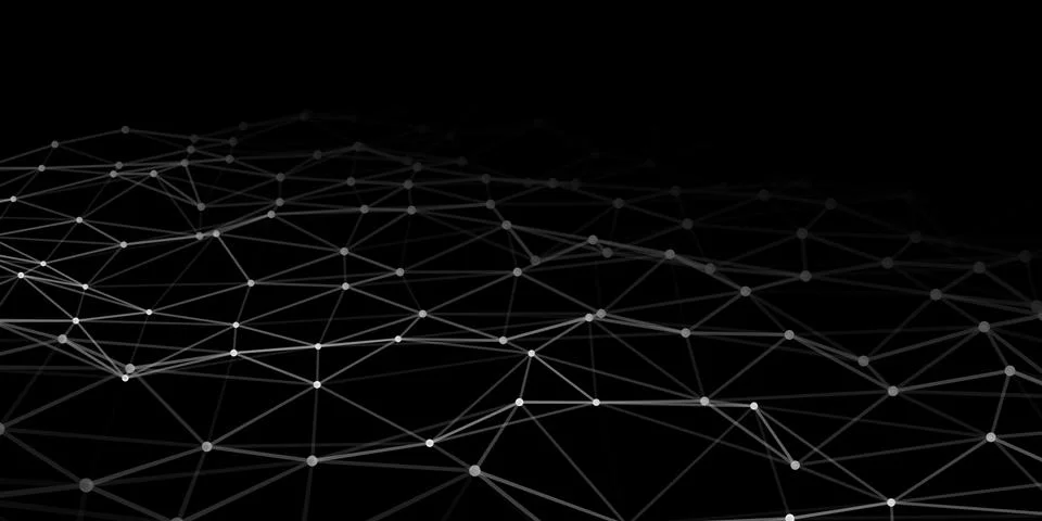 Abstract technology background with connecting dots and lines. Low poly shape イラスト素材