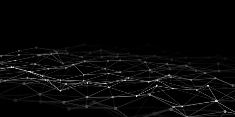 Abstract technology background with connecting dots and lines. Low poly shape Illustrazione stock