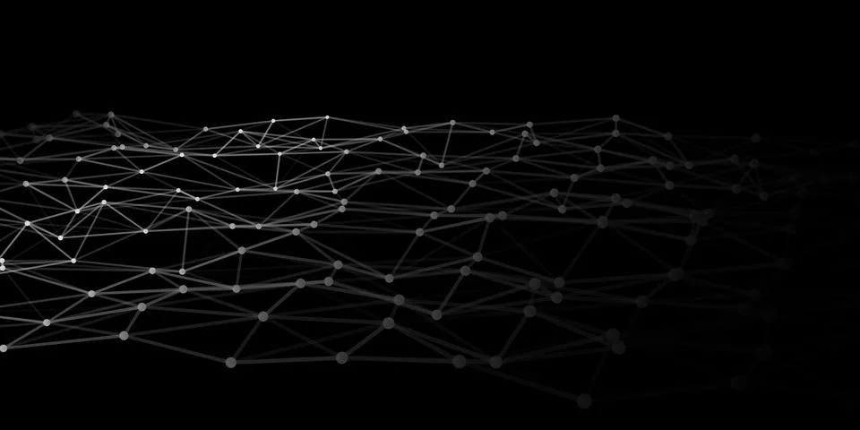 Abstract technology background with connecting dots and lines. Low poly shape Stock Illustration