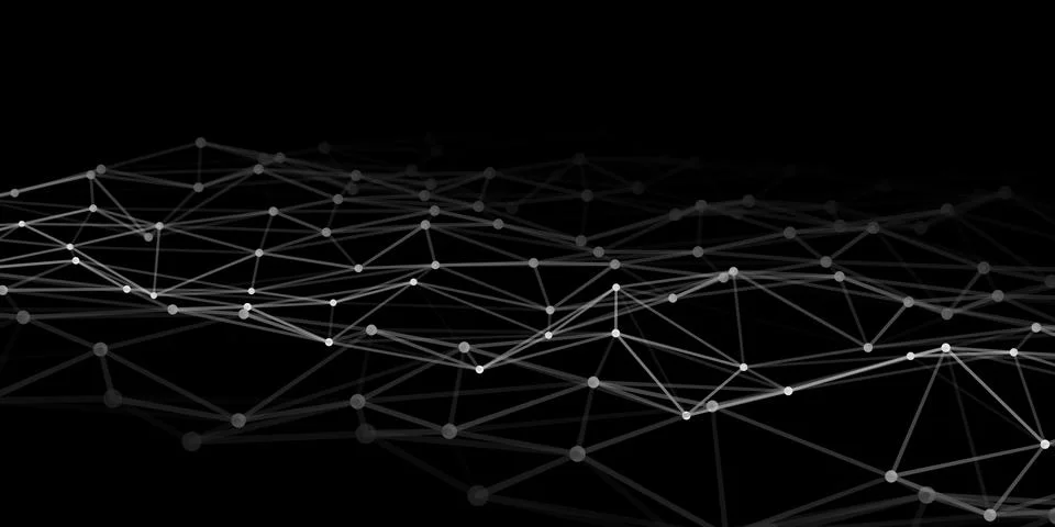 Abstract technology background with connecting dots and lines. Low poly shape イラスト素材