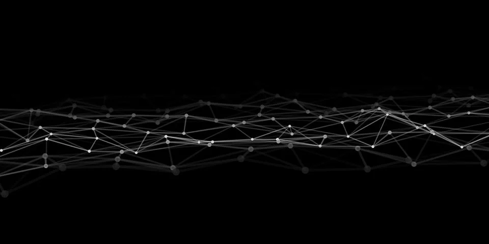 Abstract technology background with connecting dots and lines. Low poly shape Stock Illustration