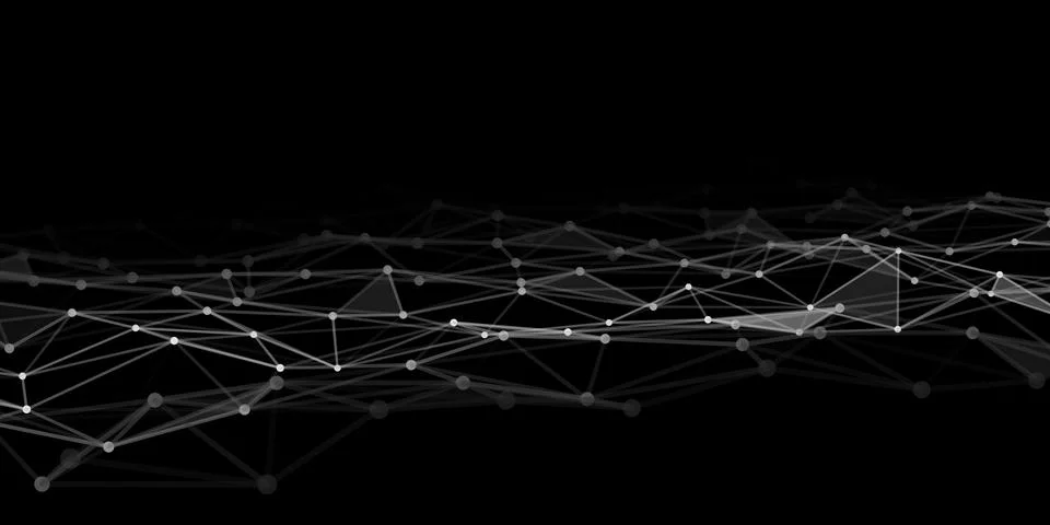 Abstract technology background with connecting dots and lines. Low poly shape Stock Illustration