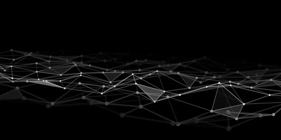 Abstract technology background with connecting dots and lines. Low poly shape Illustrazione stock