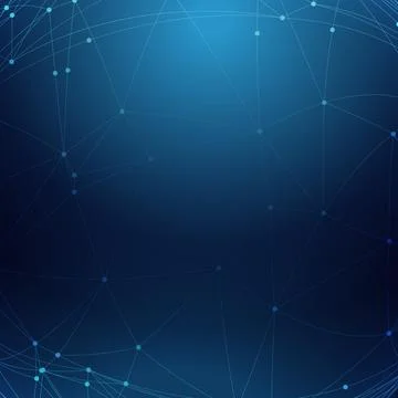 Abstract technology background with connecting dots and lines イラスト素材