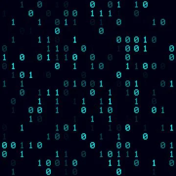 Abstract Technology Background. Cyan sparse binary background. Small sized .. Stockillustratie