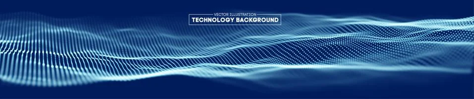 Abstract technology background. Cyber technology wire network futuristic wave イラスト素材