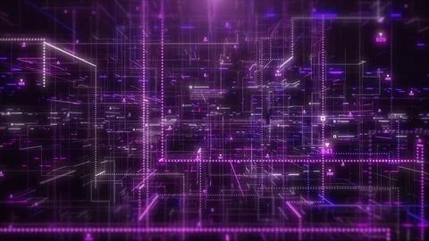 Abstract technology background of digital big data simulation code illustration. Stock Illustration