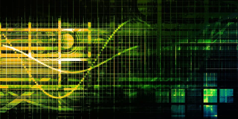 Abstract Technology Background With Digital Data Visualization 스톡 일러스트