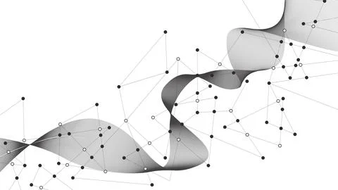 Abstract technology background with digital network connections Stock Illustration