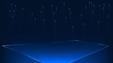 Abstract technology background digital square platforms with data streams r.. Stock Illustration